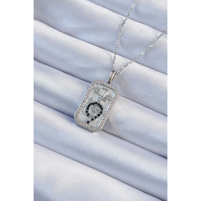 316l Çelik Zincir Gümüş Renk Zirkon Taşlı Minimal Papatya Figürlü Tarot Kolye