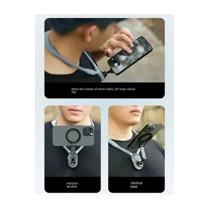 360 Derece Ayarlanabilir Boyun Askılı Manyetik Telefon Tutucu