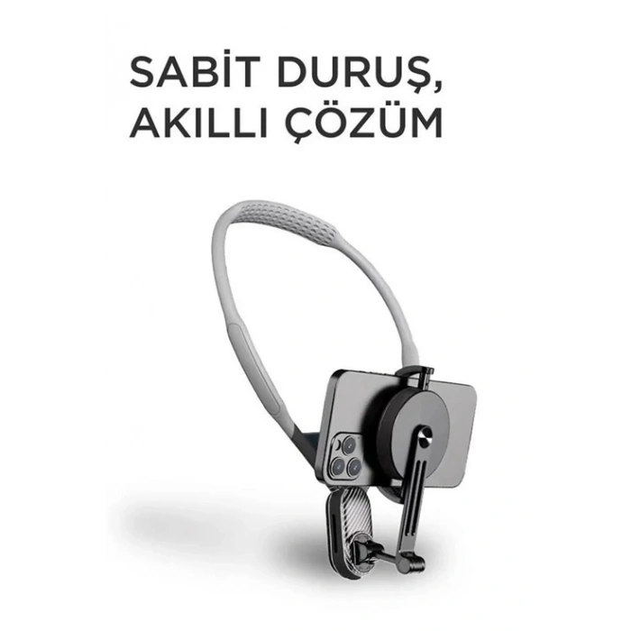360 Derece Ayarlanabilir Boyun Askılı Manyetik Telefon Tutucu