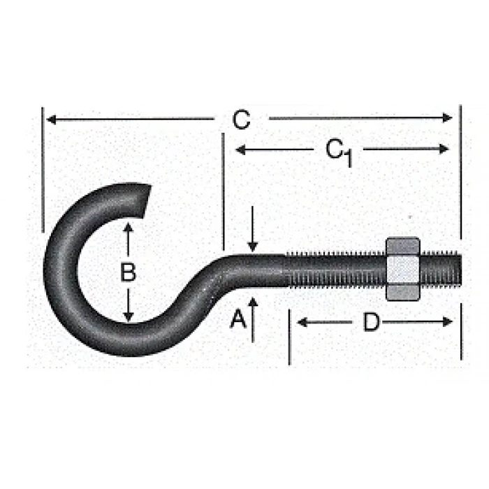 Açık Metrik Kanca M5 / 21x100 - 100 Adet
