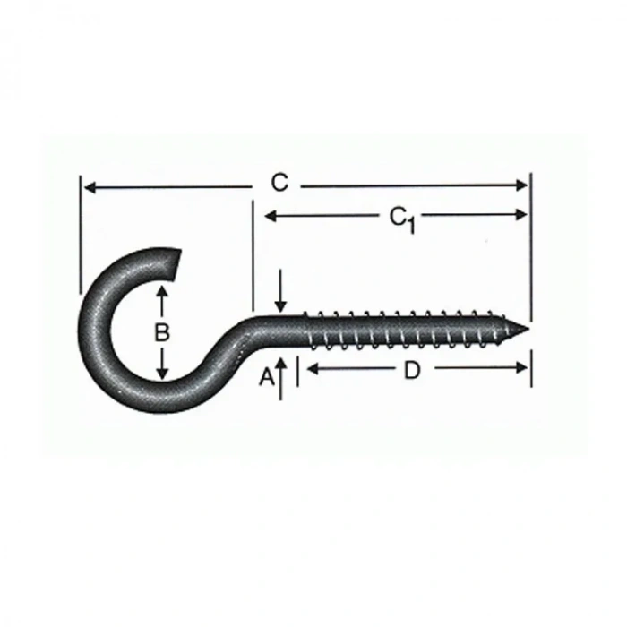 Açık Piton, Kanca, Çengel 20x80 - 144 Adet