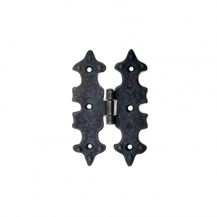 Antika Tarz Dekoratif Pirinç Lale Menteşe - 104x77 Mm, Oksit