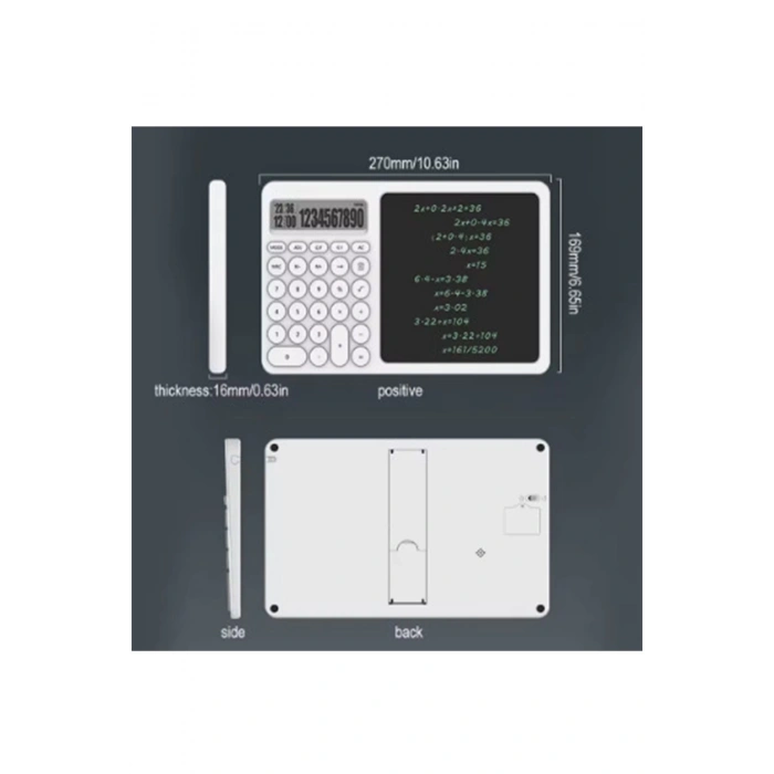 Çok Amaçlı Digital Hesap Makinesi Lcd Ekran Yazma Tableti Ofis Okul İçin Silinebilir El Yazısı Not Defteri