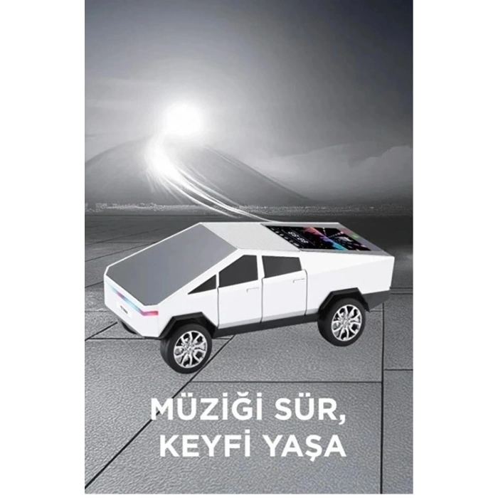 D68 Cyber Model Araba Tasarımlı Bluetooth Hoparlör 15w Güçlü Ses Rgb Led /tws/usb Beyaz
