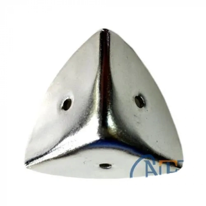 Dekoratif, Kutu, Sandık Köşesi - 45x28 Mm,büyük, Nikel, 1 Adet