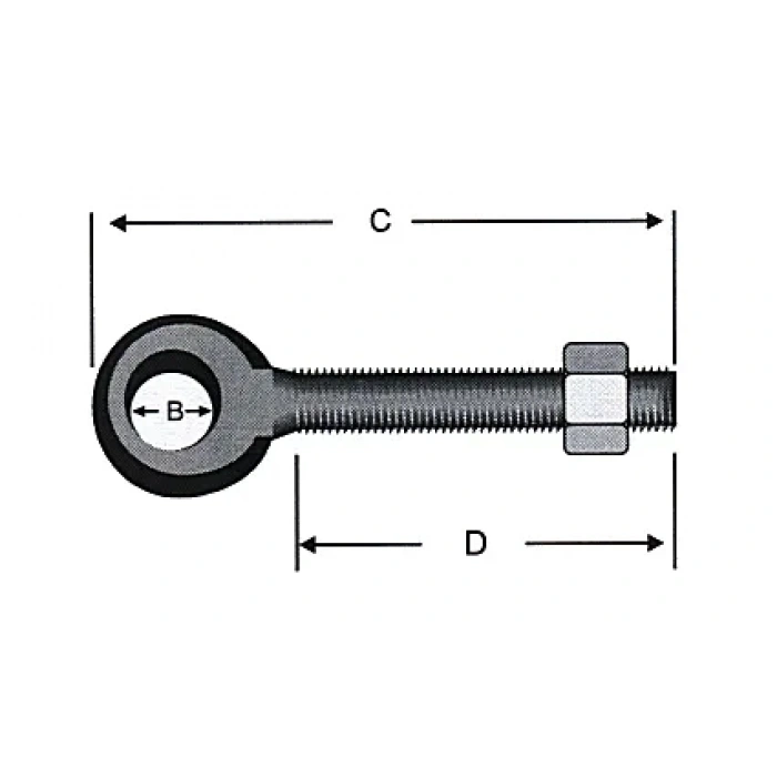Delikli, Gözlü Civata M10 - 50 Adet
