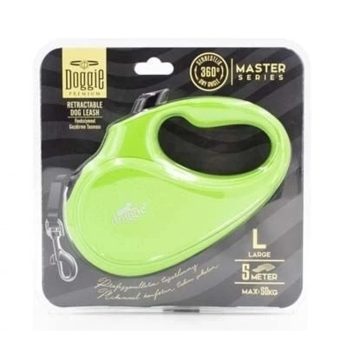 Doggie Master Otomatik Köpek Uzatma Tasması Large Yeşil 50 Kg 5 Mt