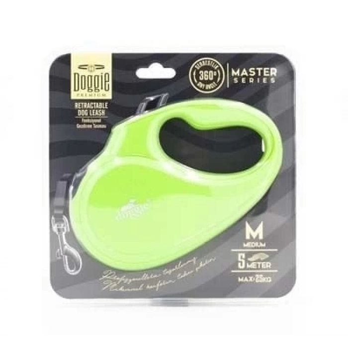 Doggie Master Otomatik Köpek Uzatma Tasması Medium Yeşil 25 Kg 5 Mt