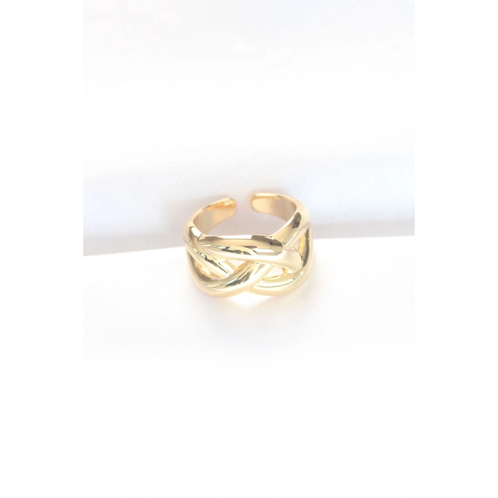 Düğüm Model Gold Renk Ayarlanabilir Yüzük