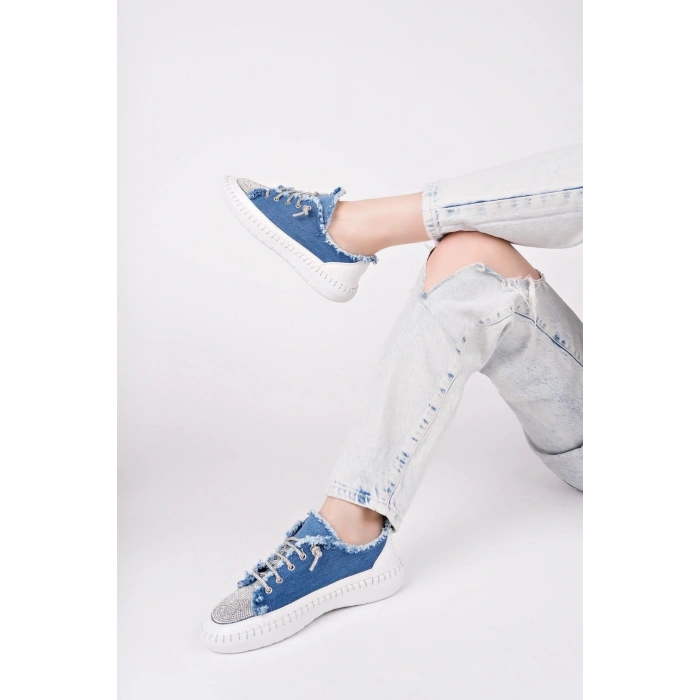 Enber Mavi Kot Bağcıklı Spor Ayakkabı