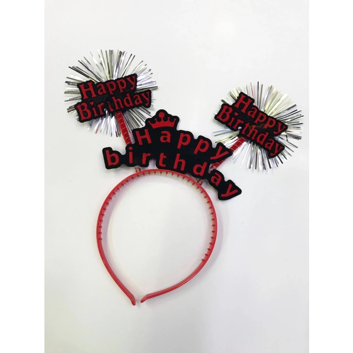 Happy Birthday Neon Renk Doğum Günü Tacı - 12 Adet