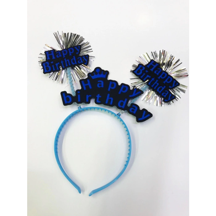 Happy Birthday Neon Renk Doğum Günü Tacı - 12 Adet