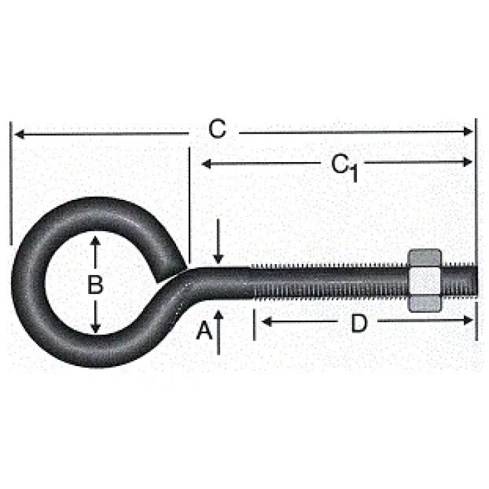 Kapalı Metrik Kanca M4 - 100 Adet
