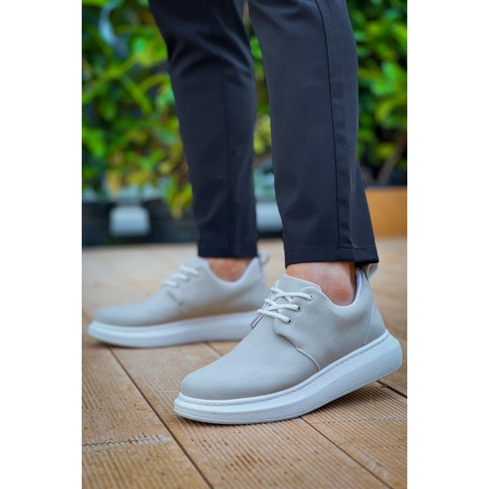 KB-003 Kuback Gri Süet Bağcıklı  Günlük Erkek Ayakkabı
