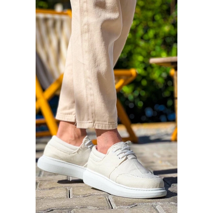 KB-042  Kuback Bağcıklı Beyaz Günlük Erkek Ayakkabı