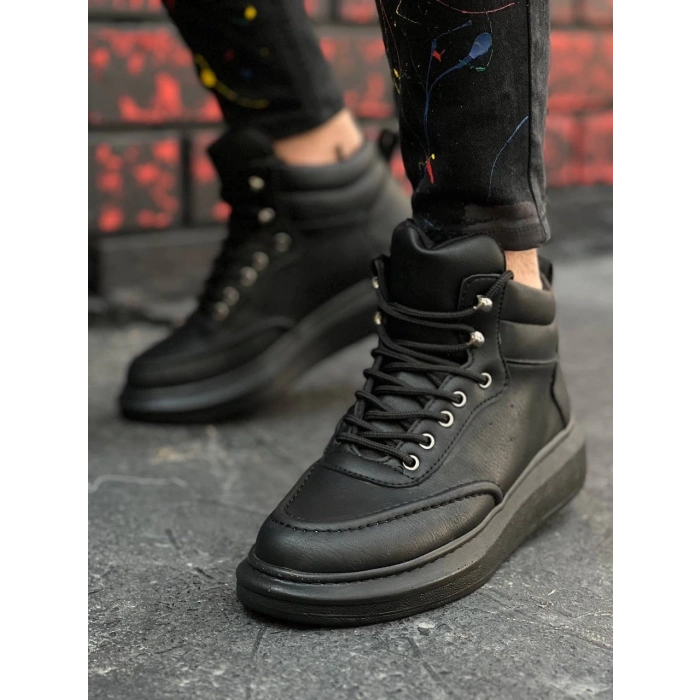 KB-0994  Kuback Siyah Cilt  Siyah  Yüksek Taban  Erkek Bilek Bot