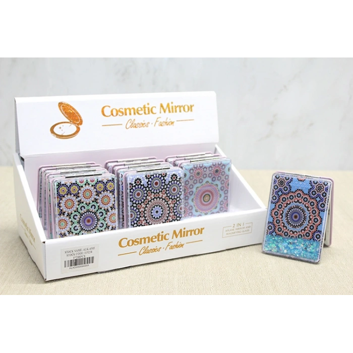 Mandala Desenli Hareketli Sulu El Aynası - Model 1