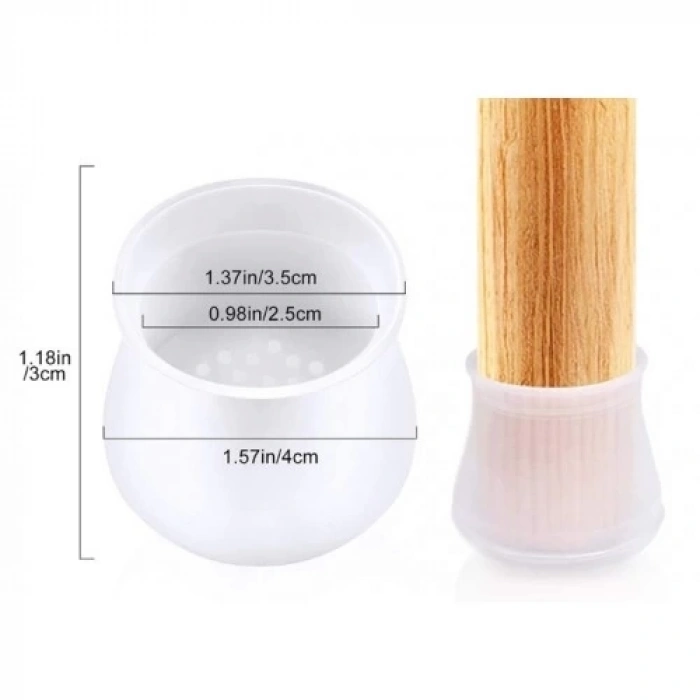 Masa Ve Sandalye Ayak Koruyucu Silikon 12 Adet