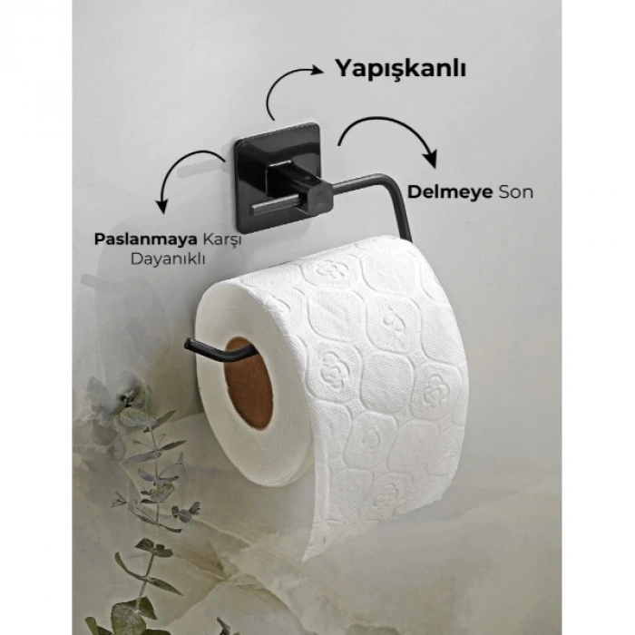 Metal Siyah Tuvalet Kağıtlığı
