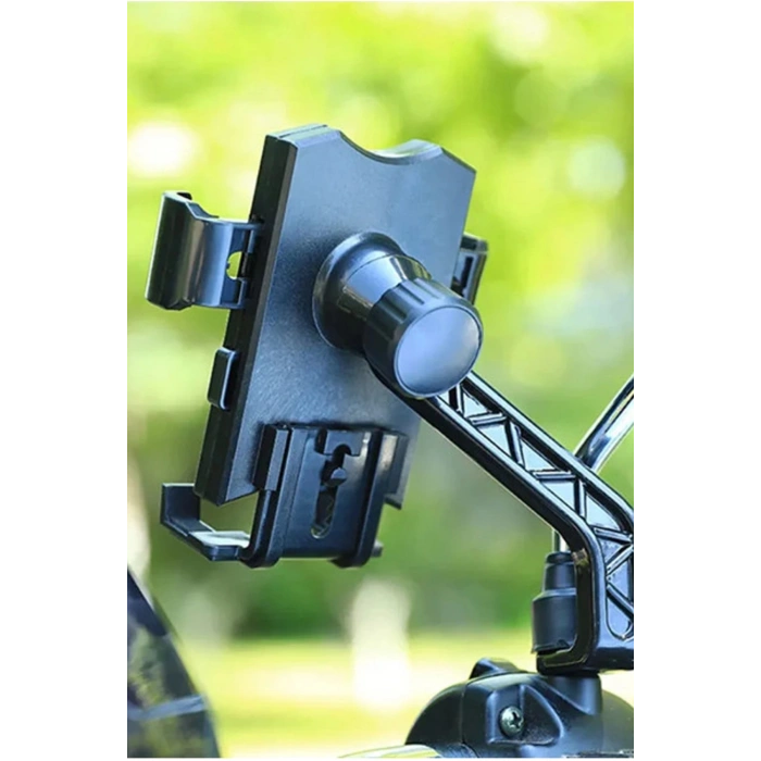 Otommatik Model Motosiklet Telefon Tutucu Ayna Bağlantılı