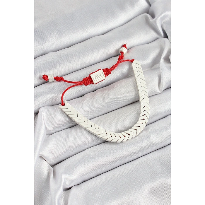 Pirinç Asansörlü Beyaz Juju Kadın Bileklik