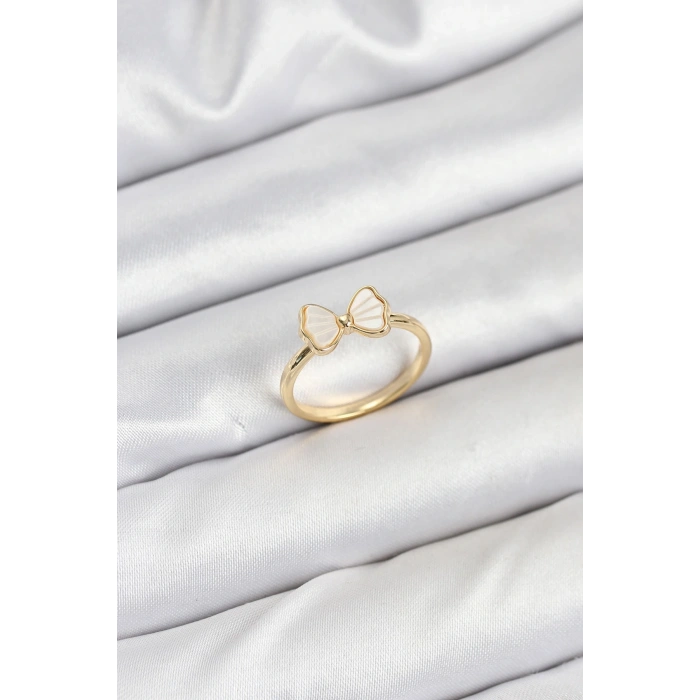 Pirinç Gold Renk Fiyonk Model Kadın Yüzük