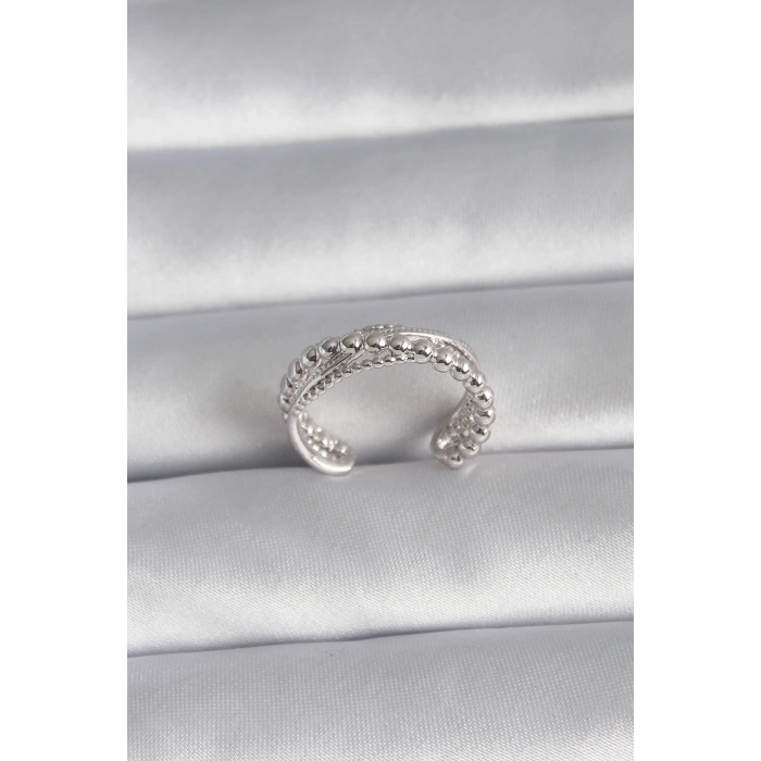 Pirinç Gümüş Renk Kadın Yüzük