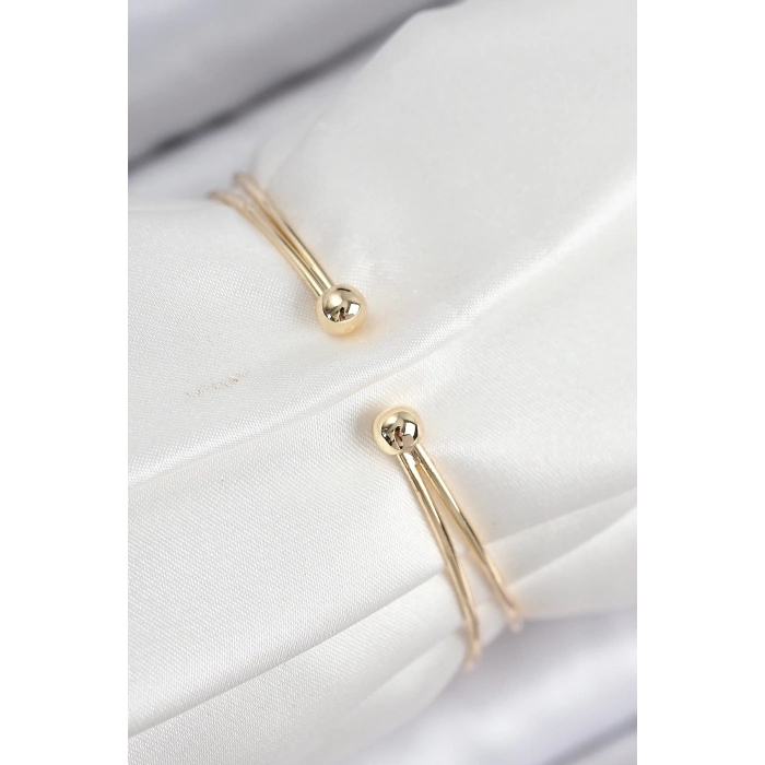 Pirinç Zirkon Taşlı Yıldız Model Gold Renk Kadın Bileklik