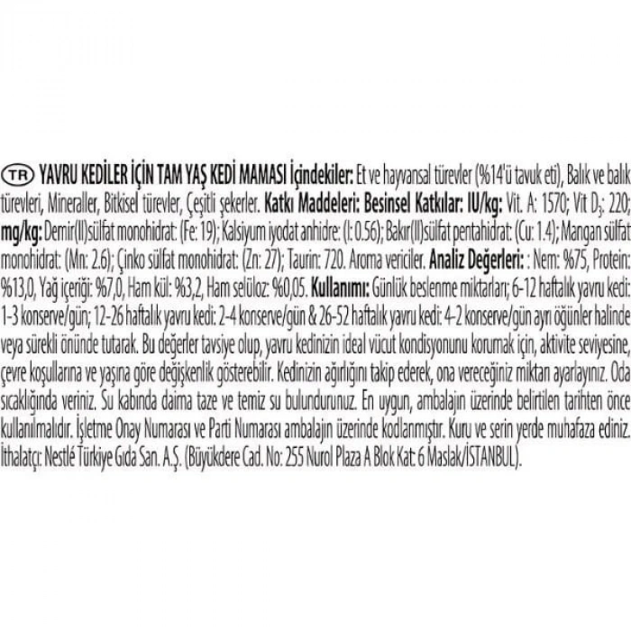 Pro Plan Kitten Tavuklu Yavru Konserve Kedi Maması 1 Adet 85 Gr