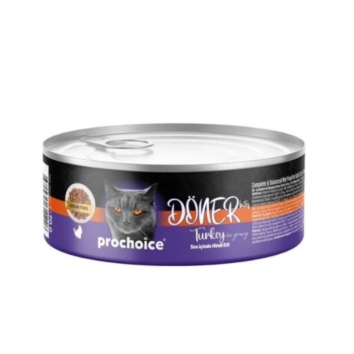 Prochoice Döner Bites Sos İçinde Hindili Yetişkin Konserve Kedi Maması 70 Gr 1 Adet