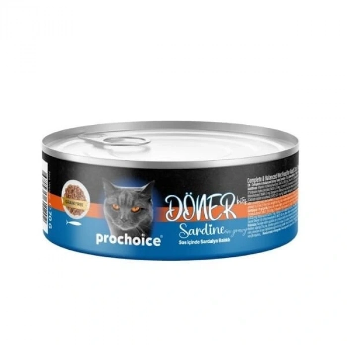 Prochoice Döner Bites Sos İçinde Sardalyalı Yetişkin Konserve Kedi Maması 70 Gr 1 Adet