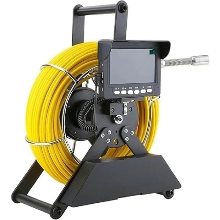 Profosyonel Ekranlı Kameralı 30 Metre Fiber Kablo Yılan Endoskop Kameralı Hafıza Kart Girişli Kuyu, Sondaj, Kanalizyasyon Kamerası 8 Mm 4.3 Inc