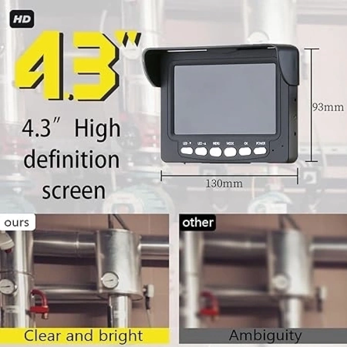 Profosyonel Ekranlı Kameralı 30 Metre Fiber Kablo Yılan Endoskop Kameralı Hafıza Kart Girişli Kuyu, Sondaj, Kanalizyasyon Kamerası 8 Mm 4.3 Inc