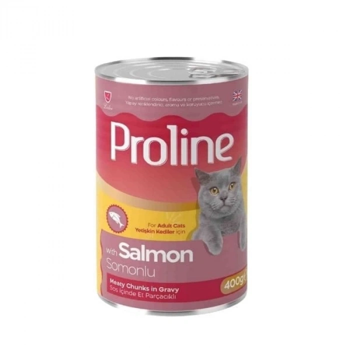 Proline Sos İçinde Et Parçacıklı Somonlu Yetişkin Konserve Kedi Maması 1 Adet 400 Gr