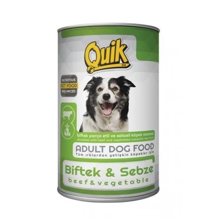 Quik Biftek ve Sebzeli Köpek Maması Konservesi 1 Adet 415 Gr