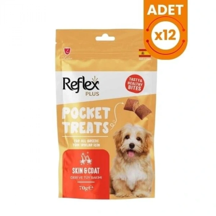 Reflex Plus Pocket Treats Deri Ve Tüy Bakımı için Köpek Ödül Maması 70 Gr 1 Adet