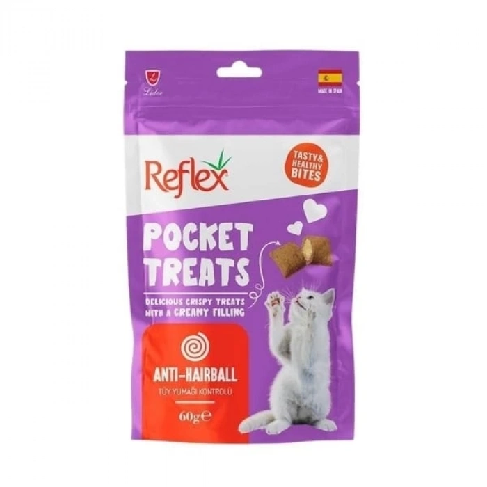 Reflex Pocket Treats Anti-Hairball Tüy Yumağı Önleyici Kedi Ödül Maması 1 Adet 60 Gr