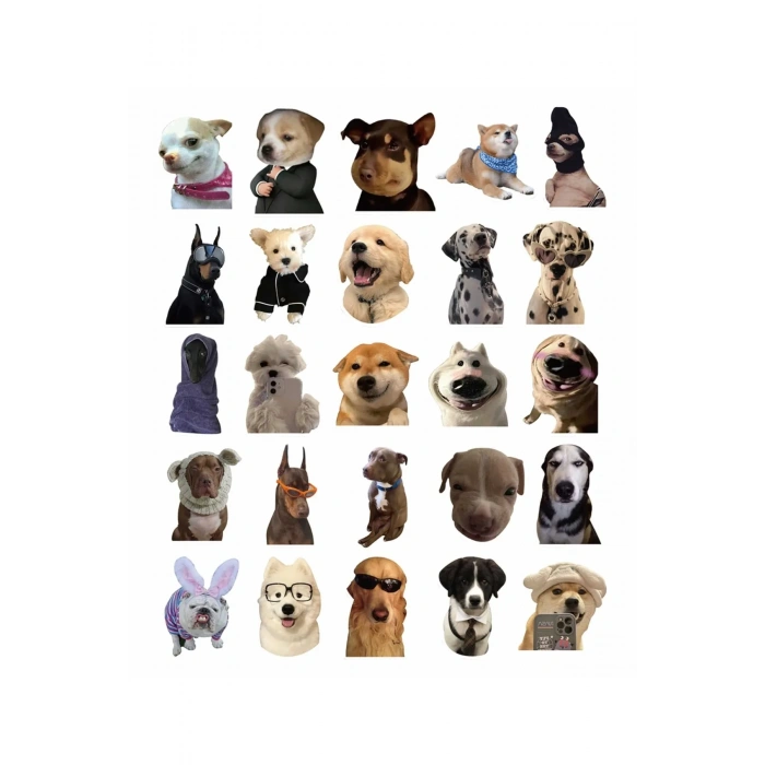Sevimli Köpek Çıkartmaları Laptop Notebook Tablet Sticker Seti