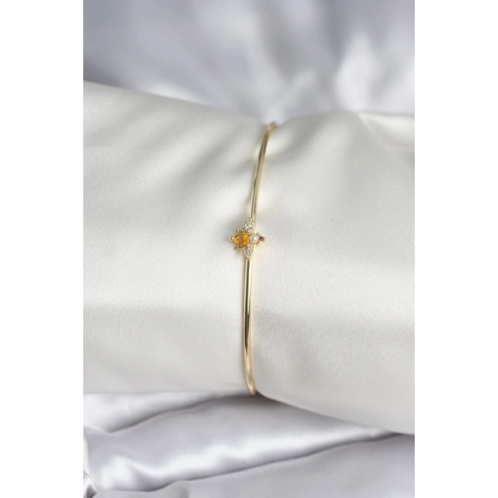 Sinek Figürlü Gold Renk Pirinç Kadın Bileklik