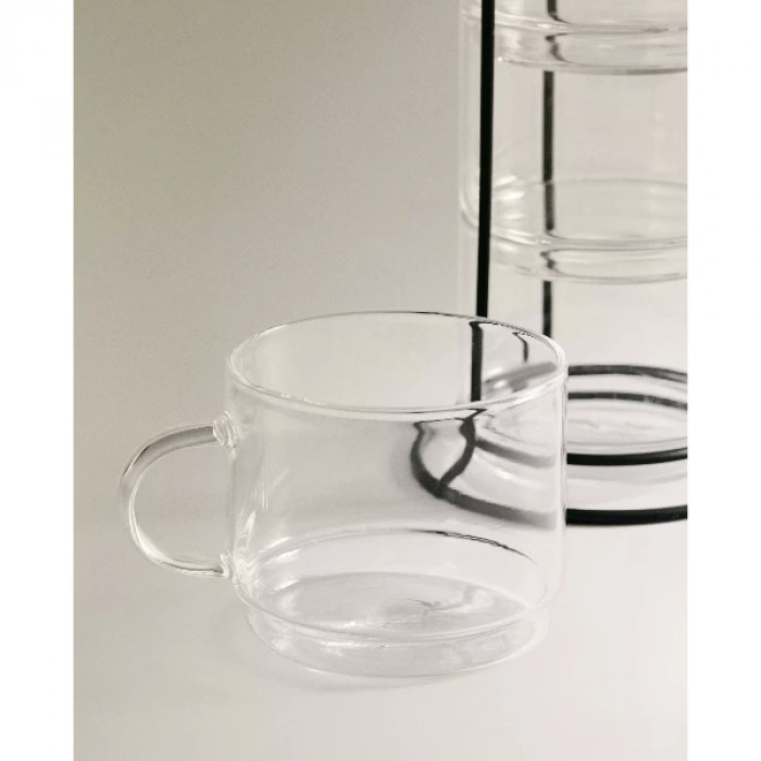 Standlı Borosilikat 4lü Fincan Seti