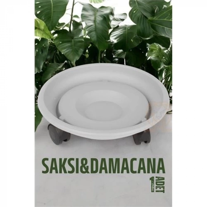 Tekerlekli Saksı Altığı 37 CM BEYAZ