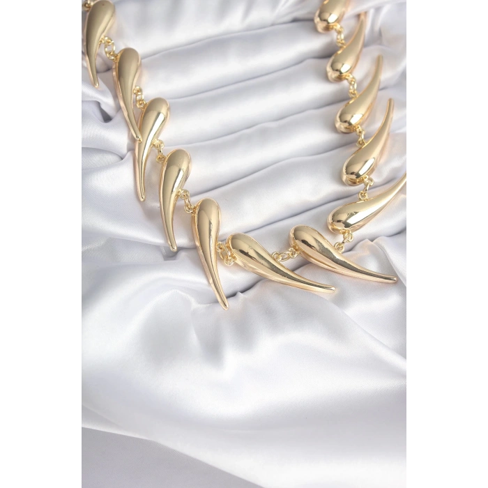 VIP Seri Özel Tasarım Gold Renk Kadın Kolye