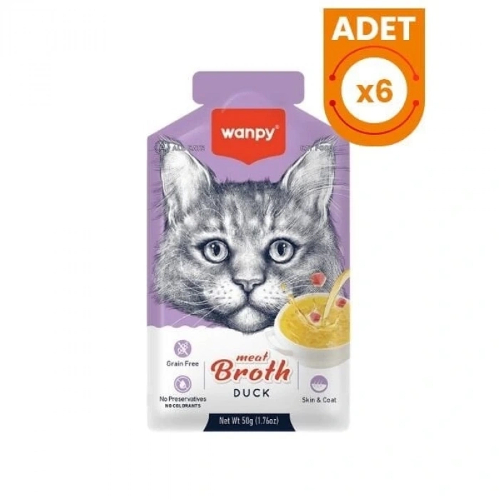 Wanpy Ördek Etli Tahılsız Kedi Çorbası 1 Adet 50 Gr