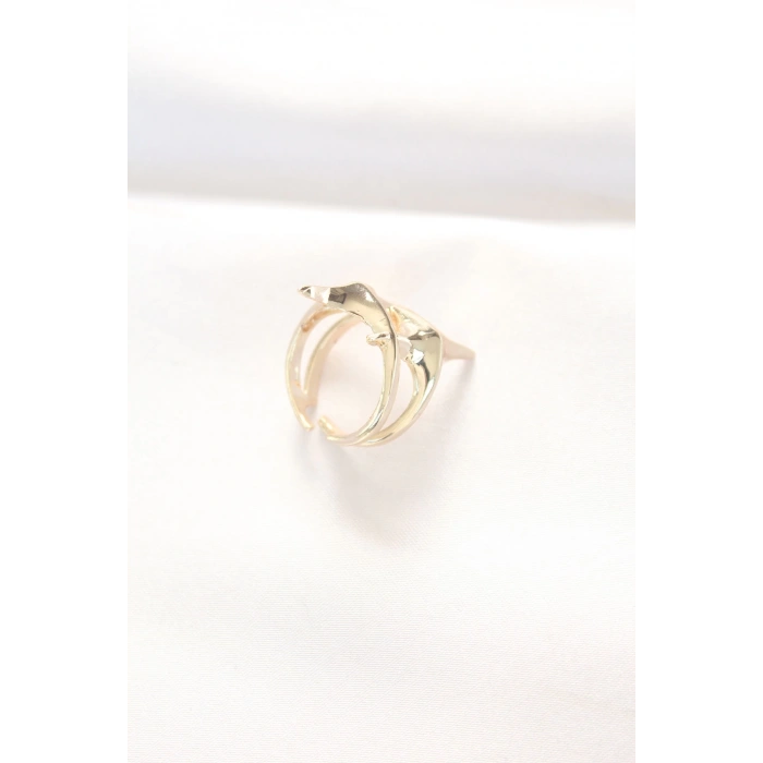 Yıldız Model Gold Renk Ayarlanabilir Yüzük