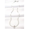 316L Çelik C Harfli Silver Renk İtalyan Zincirli Kolye