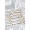 316L Çelik Gold Renk 65 mm Ajda Zikzak Model 3lü Kadın Bileklik