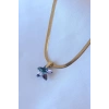 316L Çelik Gold Renk İtalyan Zincir Model Kristal Deniz Yıldız Model Kadın Kolye