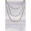 316L Çelik Gümüş Renk İtalyan Zincir Çoklu Kolye