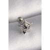 316L Çelik Gümüş Renk Siyah Zirkon Taş Detay Örümcek Ağ Model Tragus Piercing