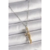 316l Çelik Gümüş Renk Zincir Sarılma Model Kadın Kolye